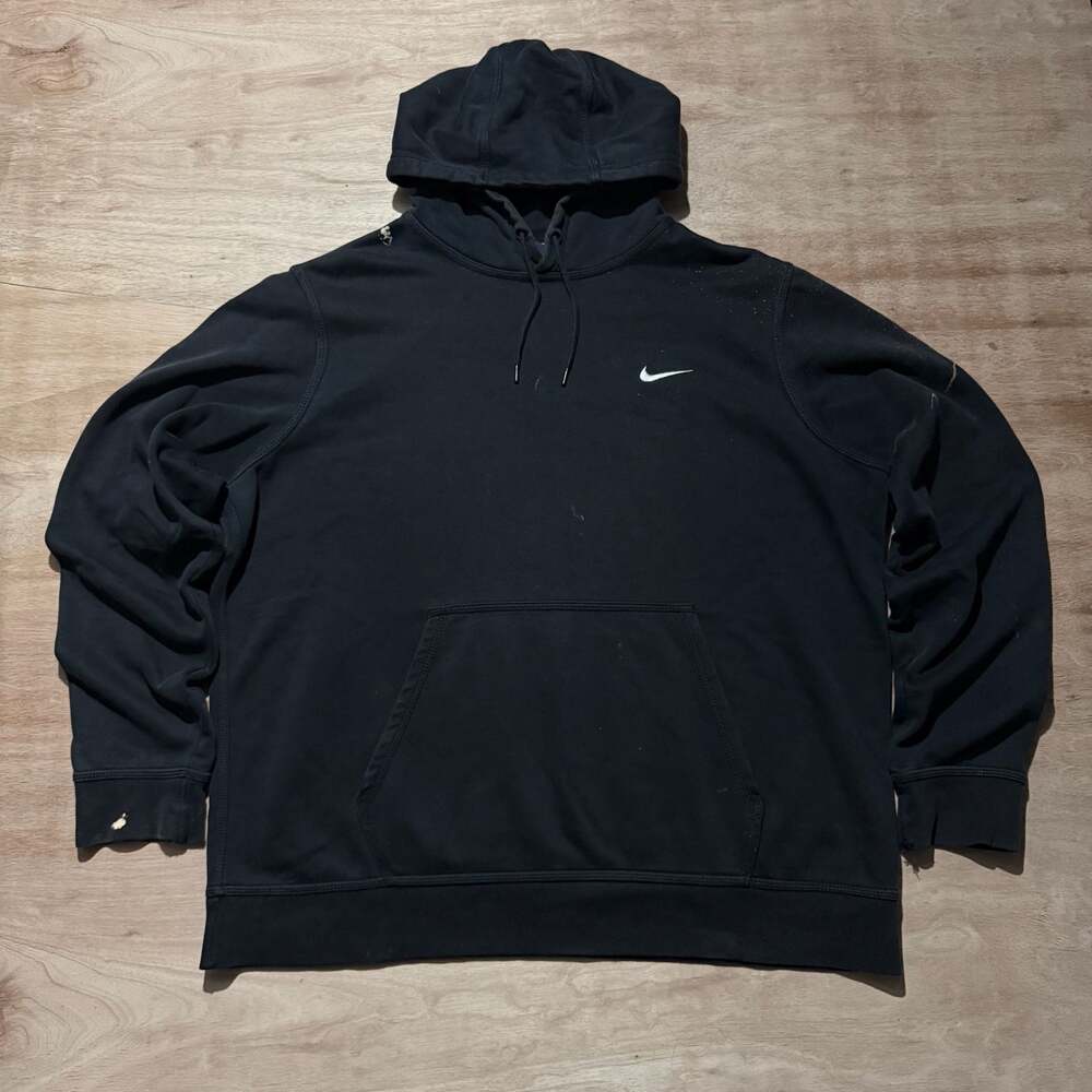 Vintage Nike Mini Swoosh Black Pullover Hoodie Sweatshirt XL
